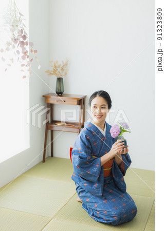 格子模様の小紋 和室 格子模様の小紋 和室 91323809