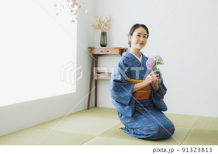 格子模様の小紋 和室 格子模様の小紋 和室 91323813