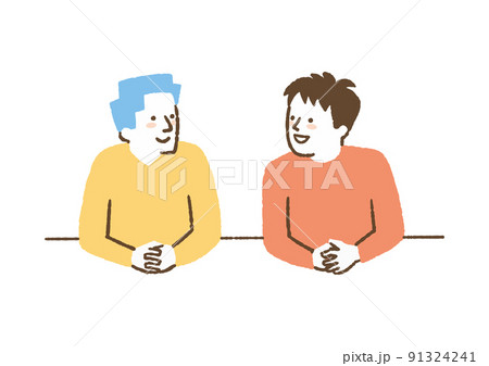 話し合う男性二人_色 話し合う男性二人_色 91324241