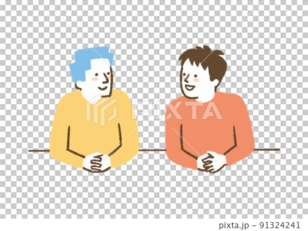 話し合う男性二人_色 話し合う男性二人_色 91324241