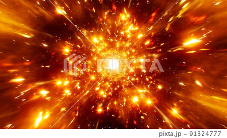 Sparkling and Glowing Fire Explosion Background 91324777