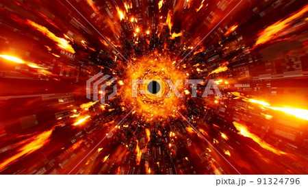 Burning Fire Effect in the Technology Tunnel Burning Fire Effect in the Technology Tunnel 91324796