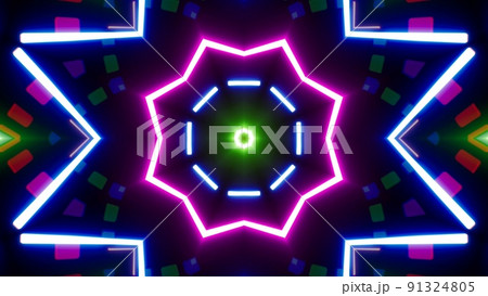 Colorful and various shapes of laser light 91324805