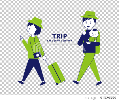 旅行に行く家族のイラスト素材のイラスト素材 [91329359] - PIXTA
