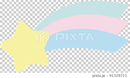 Retro and cute shooting star illustration 91329721