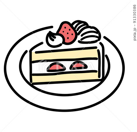 いちごのショートケーキのイラスト 91330386