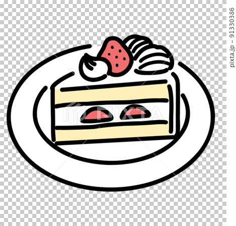 いちごのショートケーキのイラスト 91330386