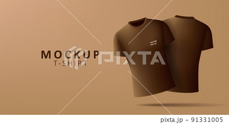 3d t-shirt mockup, brown realistic clothes front view 3d t-shirt mockup, brown realistic clothes front view 91331005