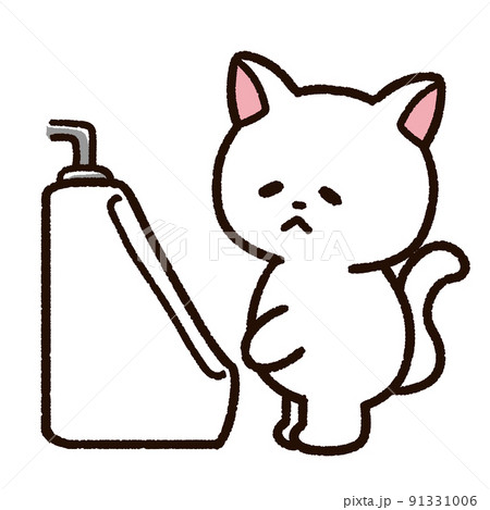 小便器前に立つネコのキャラクター 小便器前に立つネコのキャラクター 91331006