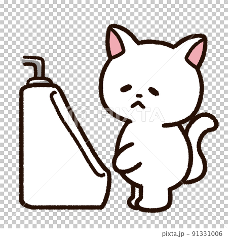 小便器前に立つネコのキャラクター 小便器前に立つネコのキャラクター 91331006