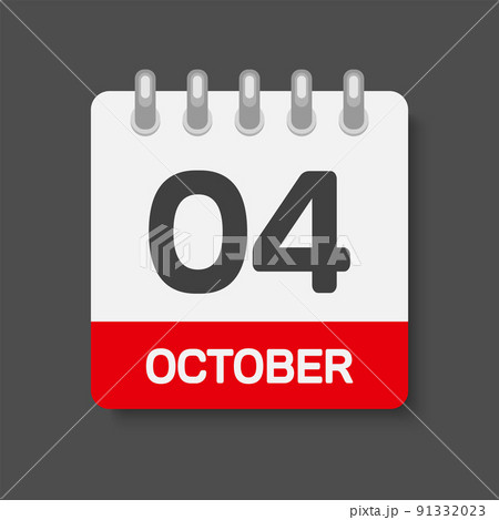 Icon page calendar day 4 October, template date 91332023