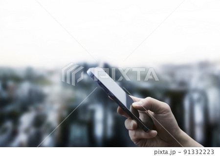 スマートフォン　インターネット　テレワーク　風景　 91332223