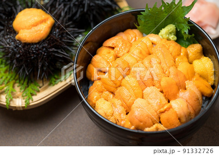 新鮮なウニ丼 91332726