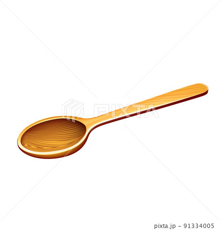 Wooden Spoon Kitchen Utensil For Eating Vector 91334005