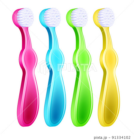 kid toothbrush realistic vector kid toothbrush realistic vector 91334102
