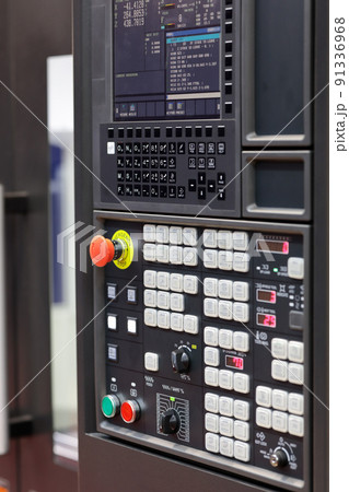 CNC machine control unit close up CNC machine control unit close up 91336968