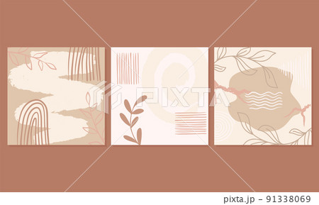 Abstract terracotta modern background set 91338069