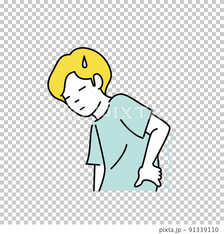 一個人傷了他的背的插圖 一個人傷了他的背的插圖 91339110