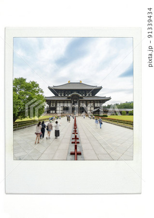 奈良　東大寺　大仏殿　ポラ風 91339434