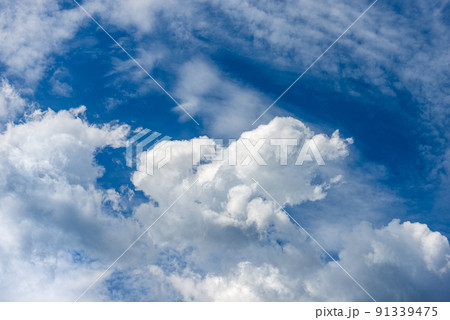 Photography of Beautiful Cumulus Clouds on Clear Blue Sky - Full Frame 91339475