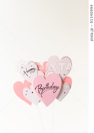 ハートのバーズディデコレーションピック 91340994