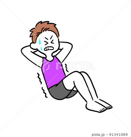 腹筋運動をする男性 91341069