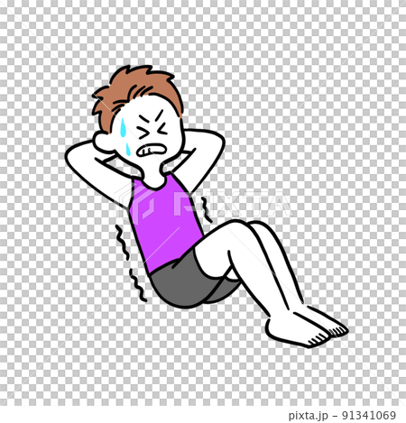 腹筋運動をする男性 91341069