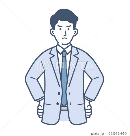 怒ったポーズをとるビジネスマンのイラスト 怒ったポーズをとるビジネスマンのイラスト 91341440