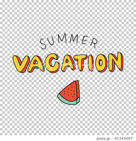 「SUMMER VACATION」の手描きロゴ 91343097