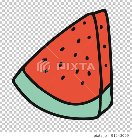 Cut watermelon illustration icon 91343099