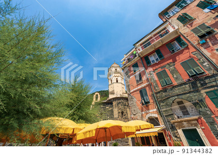 Downtown of Vernazza Village on the Coast of Cinque Terre - Liguria Italy Downtown of Vernazza Village on the Coast of Cinque Terre - Liguria Italy 91344382