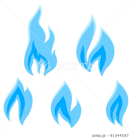 Set of natural gas flames. Industrial and business image. 91344587