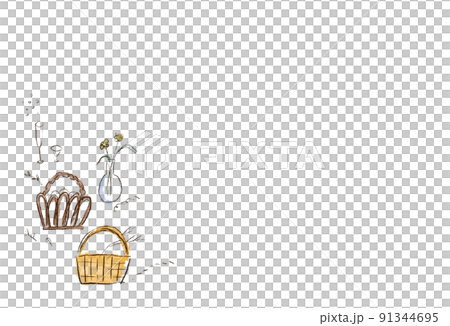 Hand-painted watercolor style, simple and natural frame illustration of daily life miscellaneous goods Hand-painted watercolor style, simple and natural frame illustration of daily life miscellaneous goods 91344695