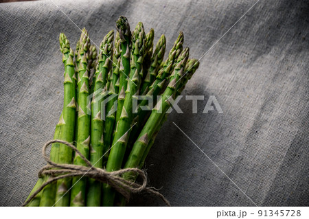 Bunch of fresh green asparagus. 91345728