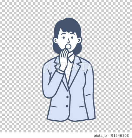 一個驚訝的年輕女商人的插圖 一個驚訝的年輕女商人的插圖 91346508