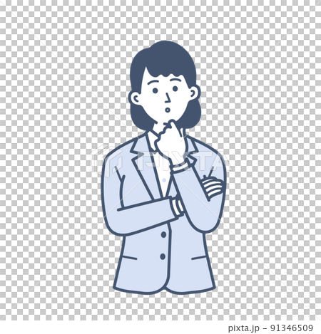 雙臂交叉的年輕女商人的插圖 雙臂交叉的年輕女商人的插圖 91346509