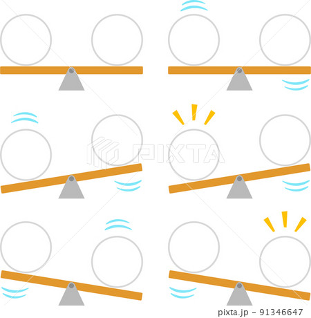 シーソーのイラストセット 91346647