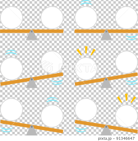 シーソーのイラストセット 91346647