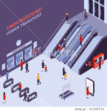 Subway Station Isometric View 91346741