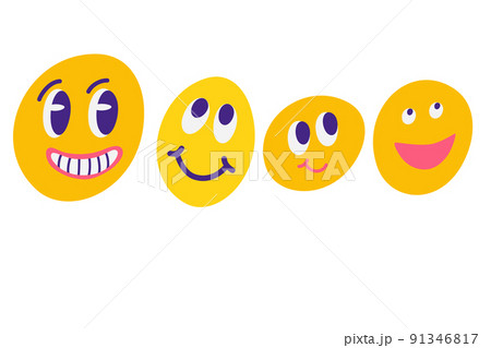 Round abstract comic Faces with different emotions. Emojis. Various colorful characters. Cartoon style. Flat design. Hand-drawn fashionable vector illustration. Round abstract comic Faces with different emotions. Emojis. Various colorful characters. Cartoon style. Flat design. Hand-drawn fashionable vector illustration. 91346817