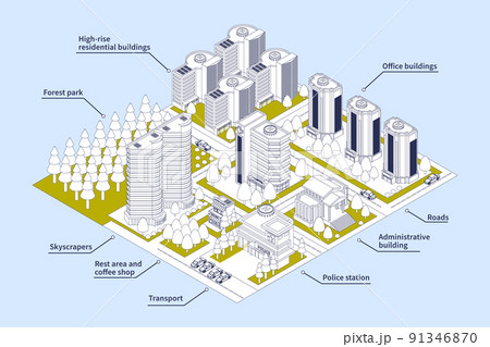 Modern City Infographics Modern City Infographics 91346870