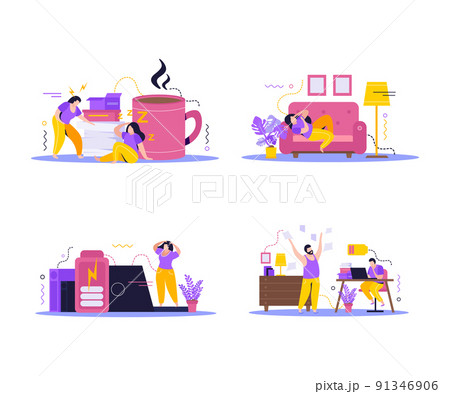 Low Energy People Concept Icons Set Low Energy People Concept Icons Set 91346906