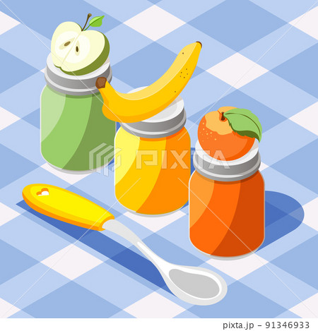 Baby Feeding Isometric Background Baby Feeding Isometric Background 91346933