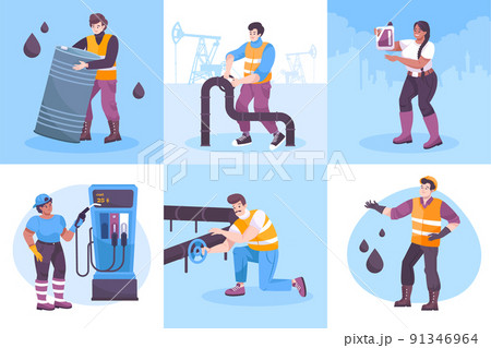 Oil Industry Square Set 91346964