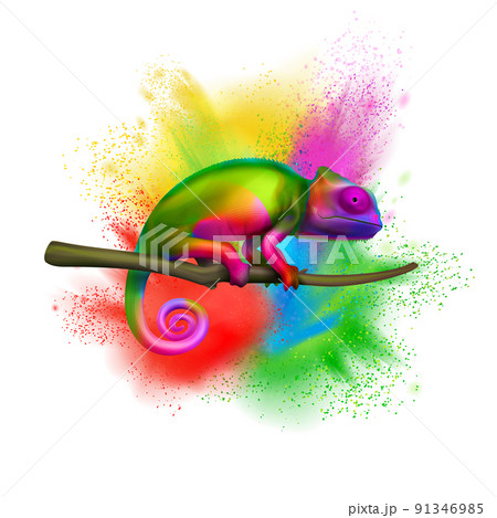 Chameleon Color Explosion Realistic 91346985
