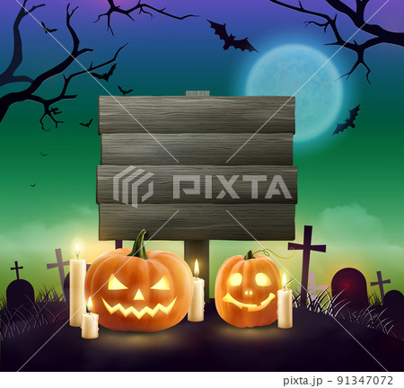 Halloween Realistic Background Halloween Realistic Background 91347072