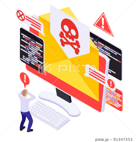 Cyber Security Isometric Design Concept Cyber Security Isometric Design Concept 91347353