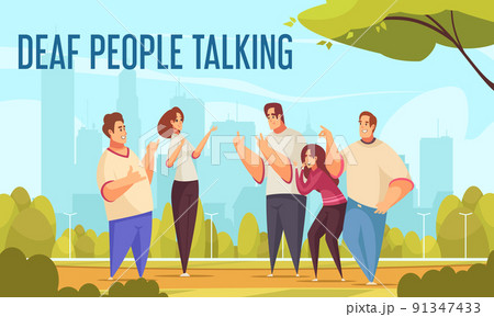 Deaf People Talking Background 91347433