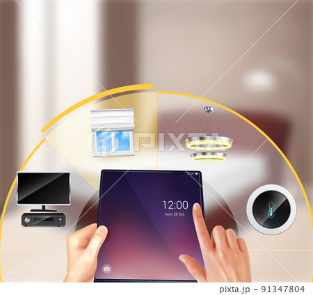 Smart Home Realistic Composition 91347804