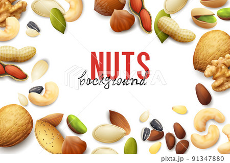 Realistic Nuts Background Realistic Nuts Background 91347880